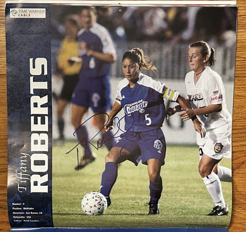 Carla Overbeck Birgit Prinz Tiffany Roberts signed 2003 WUSA Carolina Courage calendar - AutographsForSale.com