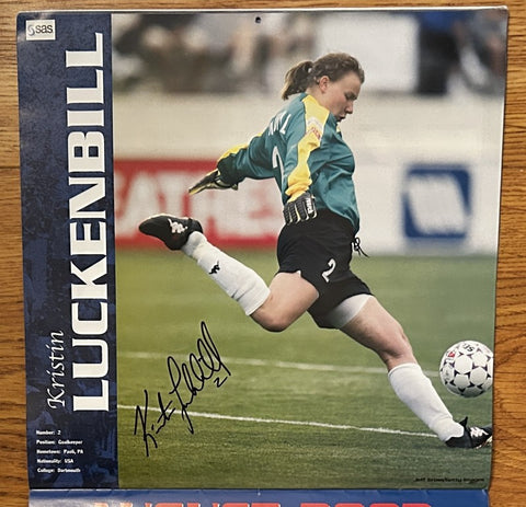 Carla Overbeck Birgit Prinz Tiffany Roberts signed 2003 WUSA Carolina Courage calendar - AutographsForSale.com