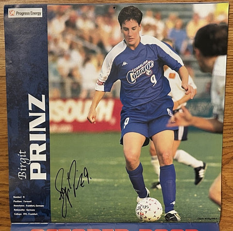 Carla Overbeck Birgit Prinz Tiffany Roberts signed 2003 WUSA Carolina Courage calendar - AutographsForSale.com