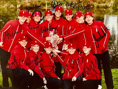 2007 USA Solheim Cup team signed 11x14 photo framed JSA Creamer Inkster Kerr - AutographsForSale.com