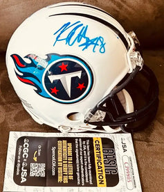 Kenny Britt Derrick Morgan Damian Williams signed Tennessee Titans mini helmet JSA - AutographsForSale.com