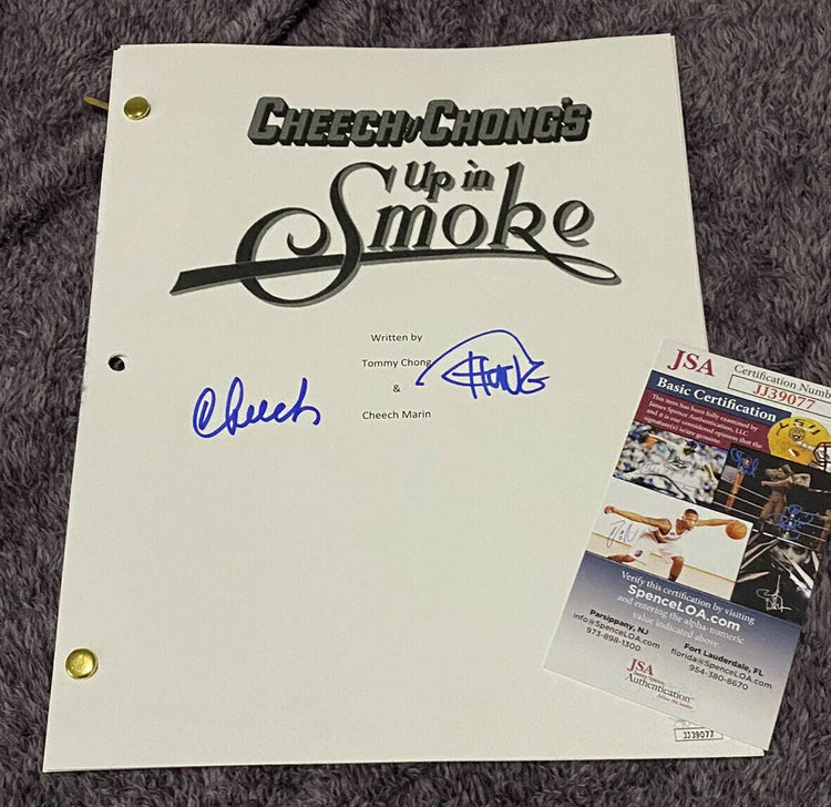 Cheech Marin Tommy Chong signed Up In Smoke movie script JSA - AutographsForSale.com