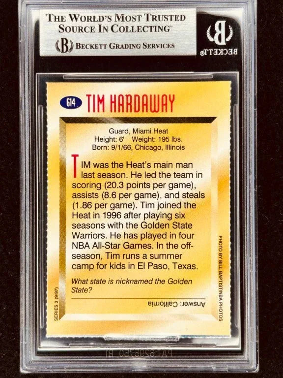 Tim Hardaway autographed Miami Heat 1997 Sports Illustrated for Kids card BAS - AutographsForSale.com