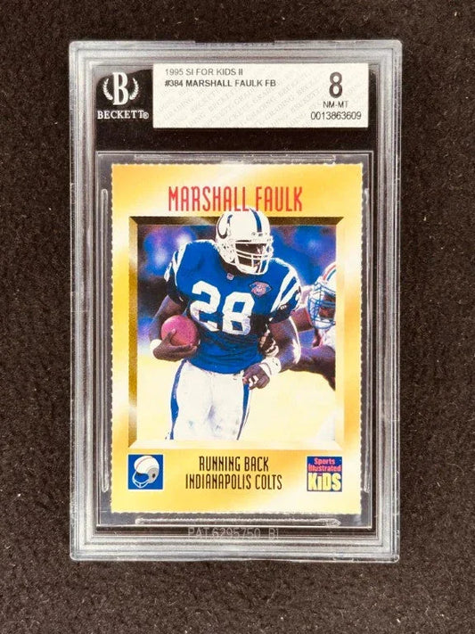 Marshall Faulk Indianapolis Colts 1995 Sports Illustrated for Kids card BGS Graded 8 NrMt-Mt - AutographsForSale.com