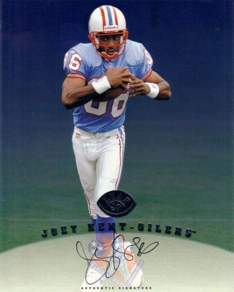 Joey Kent certified signed Tennessee Oilers 1997 Leaf 8x10 card - AutographsForSale.com