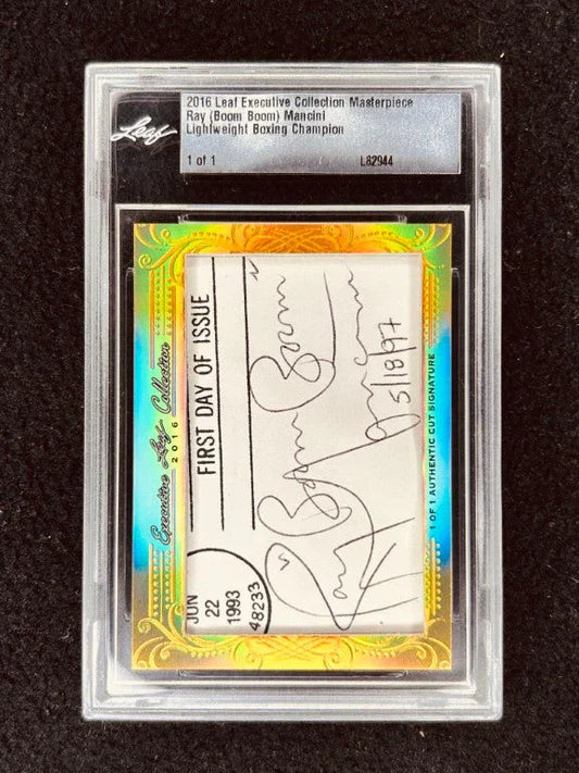 Ray (Boom Boom) Mancini 2016 Leaf Masterpiece Cut Signature certified autograph boxing card 1/1 - AutographsForSale.com