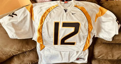Geno Smith West Virginia Mountaineers Nike white XL jersey NEW - AutographsForSale.com
