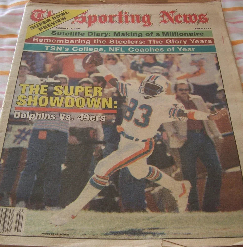 Mark Clayton Miami Dolphins 1985 Sporting News Super Bowl 19 preview issue - AutographsForSale.com