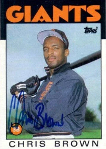 Chris Brown autographed San Francisco Giants 1986 Topps Rookie Card - AutographsForSale.com