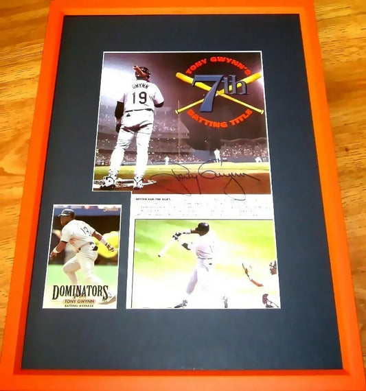 Tony Gwynn autographed Padres 7th Batting Title photo custom framed JSA - AutographsForSale.com