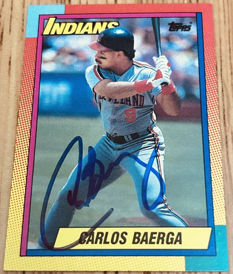 Carlos Baerga autographed Cleveland Indians 1990 Topps Traded Rookie Card - AutographsForSale.com