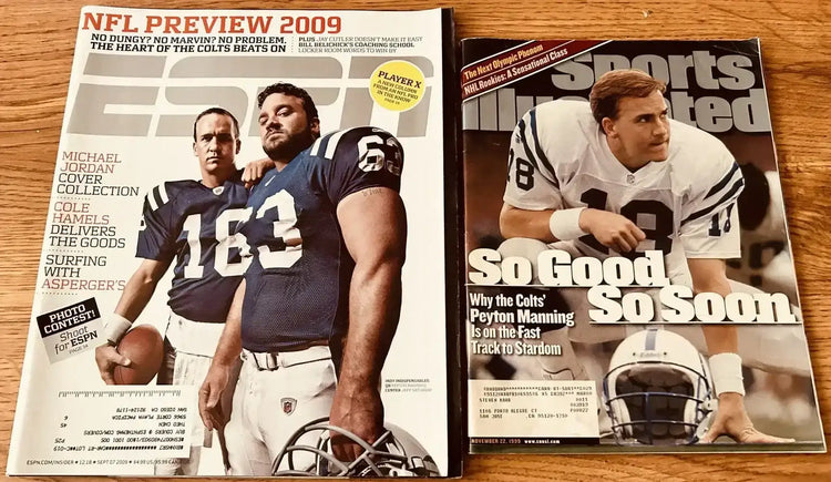 Peyton Manning Indianapolis Colts 1999 Sports Illustrated & 2009 ESPN magazine - AutographsForSale.com