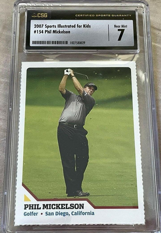 Phil Mickelson 2007 Sports Illustrated for Kids golf Rookie Card CSG graded 7 NrMt - AutographsForSale.com