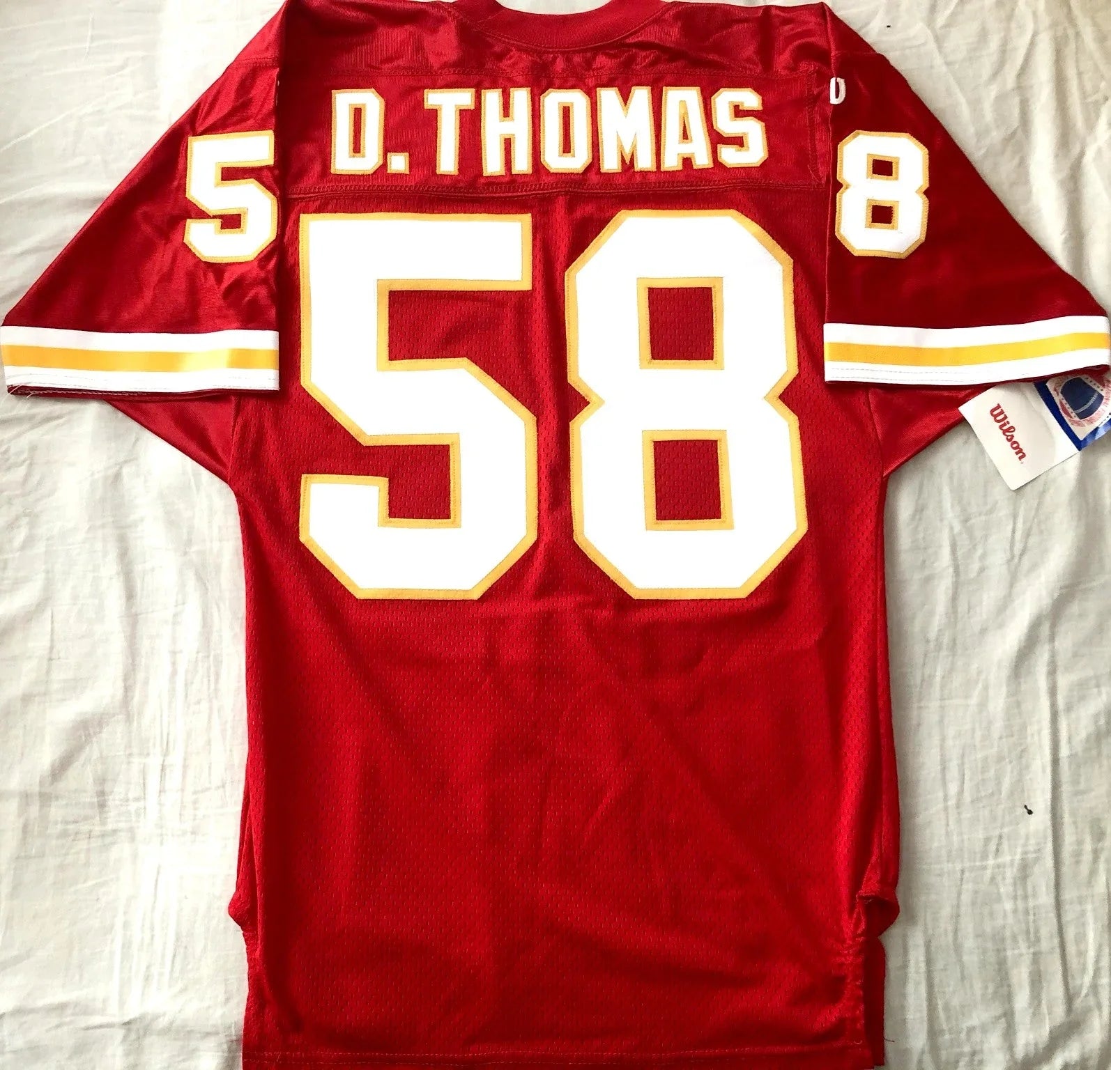 Derrick Thomas 1994 Kansas City Chiefs Wilson red game model jersey - AutographsForSale.com