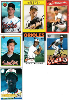 16 Orioles signed cards Mike Devereaux Bill Ripken David Segui Mike Young - AutographsForSale.com