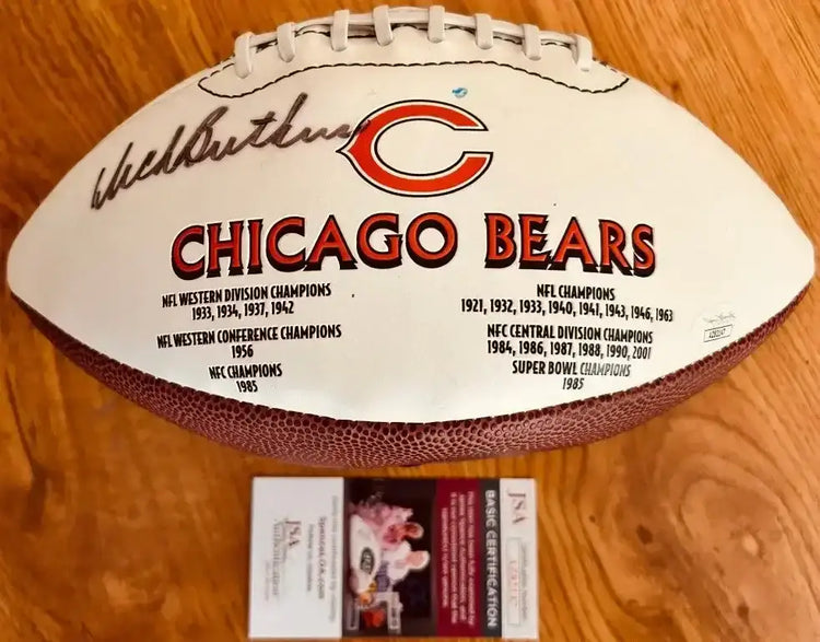 Dick Butkus dual autographed Chicago Bears logo football inscribed JSA - AutographsForSale.com