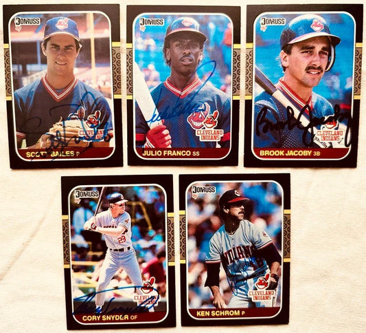 5 signed 1987 Donruss Indians cards Julio Franco Brook Jacoby Cory Snyder - AutographsForSale.com
