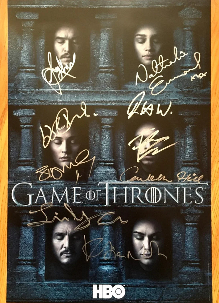 Game of Thrones cast signed 2016 SDCC poster Sophie Turner John Bradley JSA - AutographsForSale.com