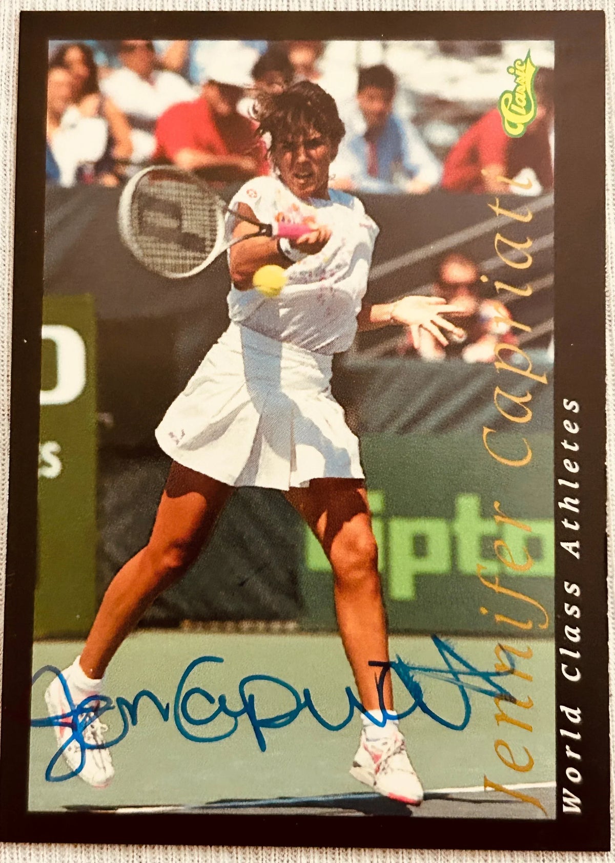 Jennifer Capriati certified signed 1992 Classic World Class Athletes tennis card - AutographsForSale.com