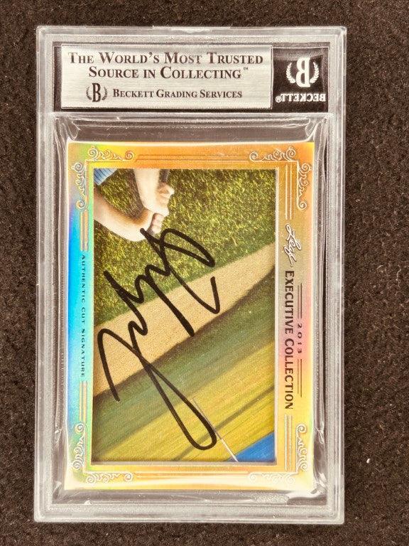 Jack Nicklaus & Fred Couples 2013 Leaf Masterpiece Cut Signature certified signed card 1/1 PSA/DNA Masters - AutographsForSale.com