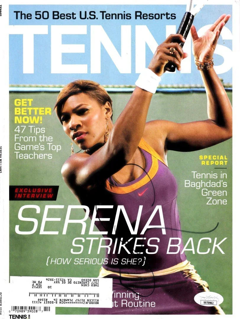 Serena Williams autographed October 2006 Tennis cover JSA - AutographsForSale.com