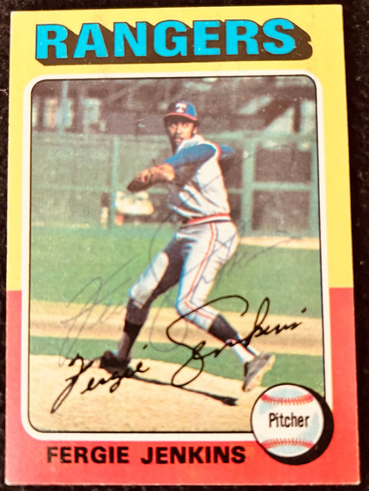 Fergie Jenkins autographed Texas Rangers 1975 Topps card - AutographsForSale.com