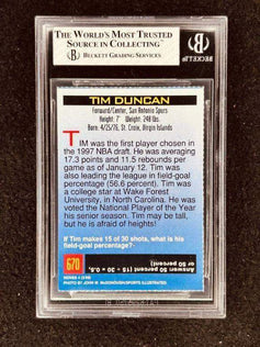 Tim Duncan San Antonio Spurs 1998 Sports Illustrated for Kids card BGS Graded 7.5 - AutographsForSale.com