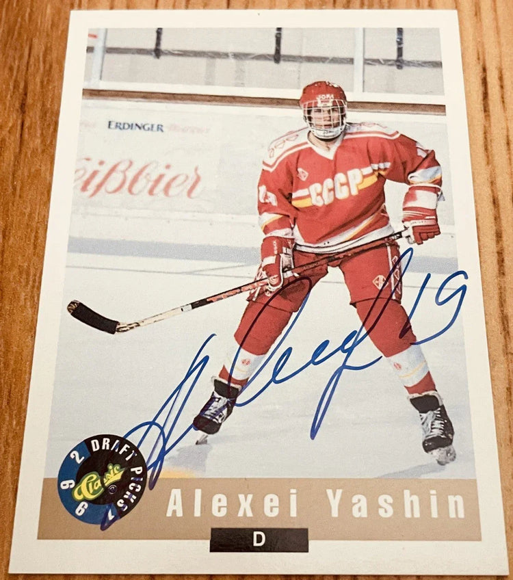 Alexei Yashin certified signed 1992 Classic Soviet Red Army card - AutographsForSale.com
