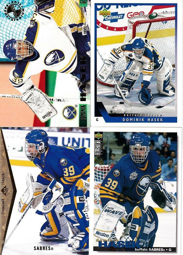 4 Dominik Hasek Sabres cards 1993-94 Upper Deck 1994-95 SP 1995 Stadium Club Members Only - AutographsForSale.com