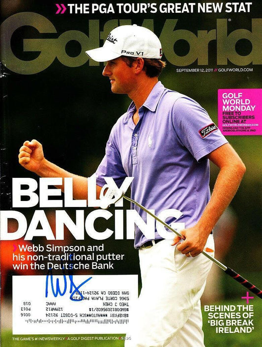 Webb Simpson autographed 2011 Deutsche Bank Golf World issue - AutographsForSale.com