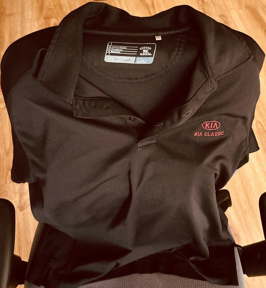 LPGA Kia Classic golf black Cutter & Buck shirt LIKE NEW - AutographsForSale.com