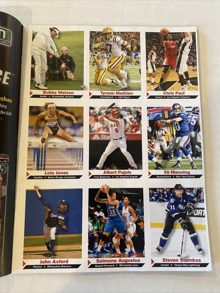Bubba Watson Tyrann Mathieu RCs Eli Manning Albert Pujols 2012 Sports Illustrated for Kids 9 card sheet - AutographsForSale.com