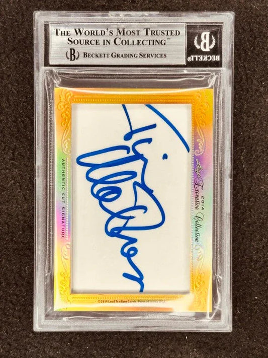 Martin Sheen and Tim Matheson 2014 Leaf Masterpiece Cut Signature certified autograph card 1/1 West Wing - AutographsForSale.com