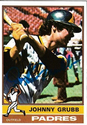 Johnny Grubb autographed San Diego Padres 1976 Topps card - AutographsForSale.com