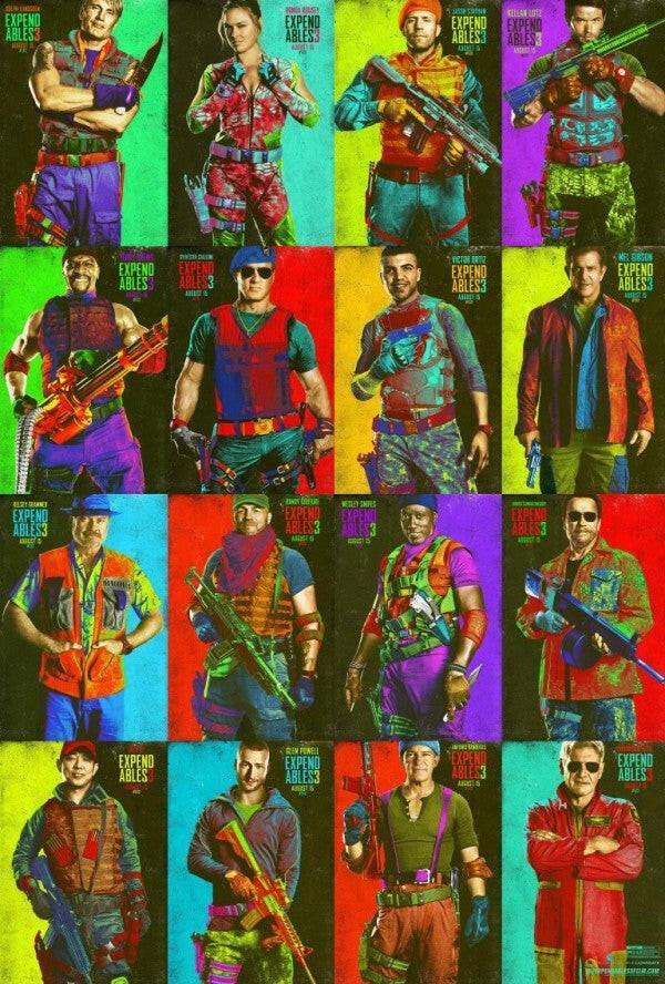 Expendables 3 cast 2014 SDCC exclusive 32x48 movie poster - AutographsForSale.com