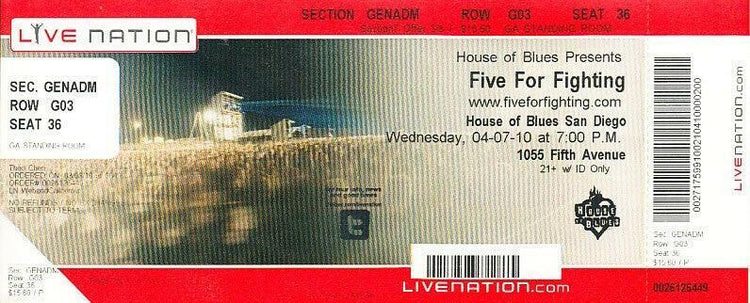 John Ondrasik signed Five For Fighting Two Lights CD booklet - AutographsForSale.com