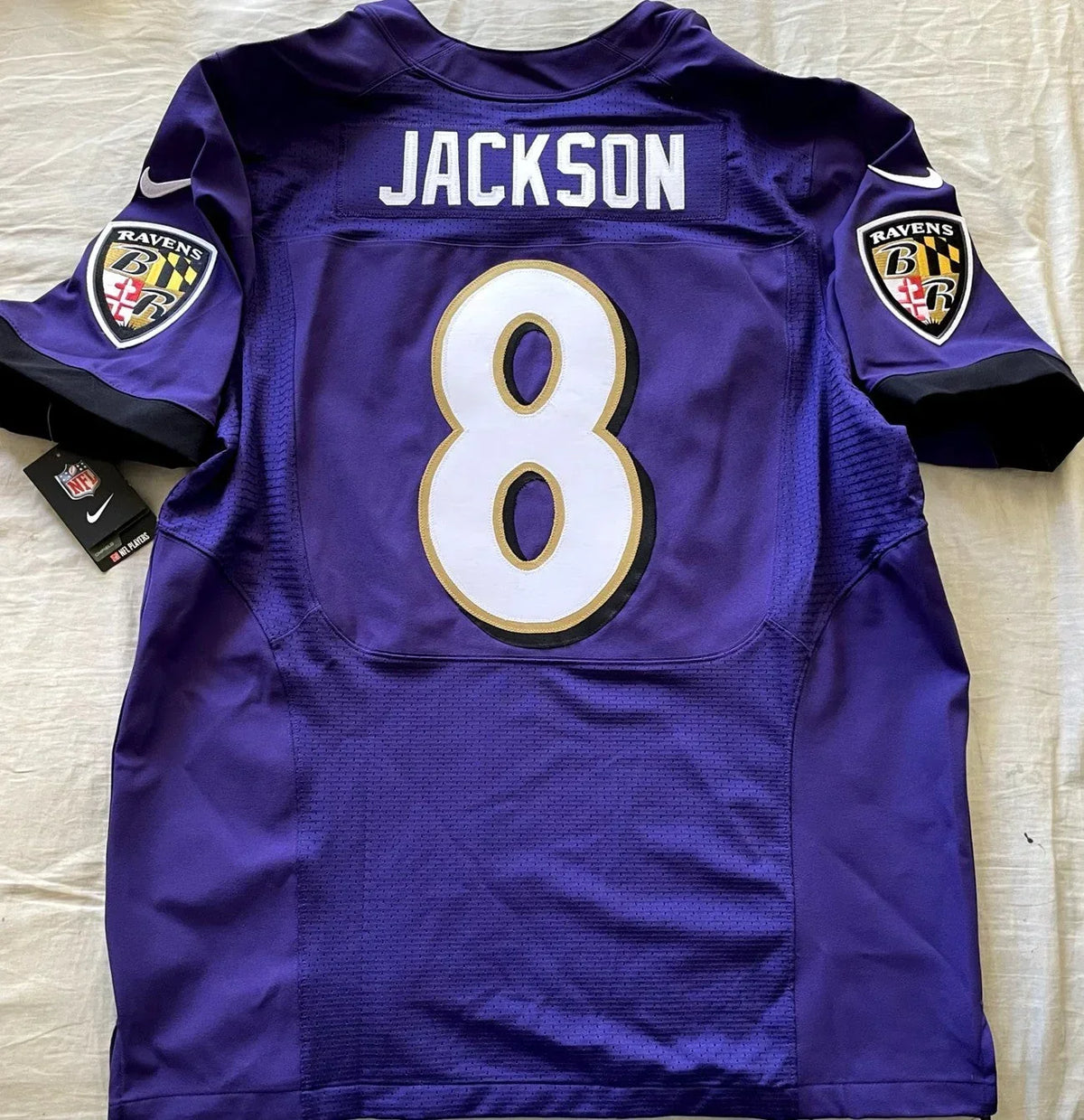 Lamar Jackson Ravens 2018 ROOKIE Nike Elite purple game model jersey NEW - AutographsForSale.com