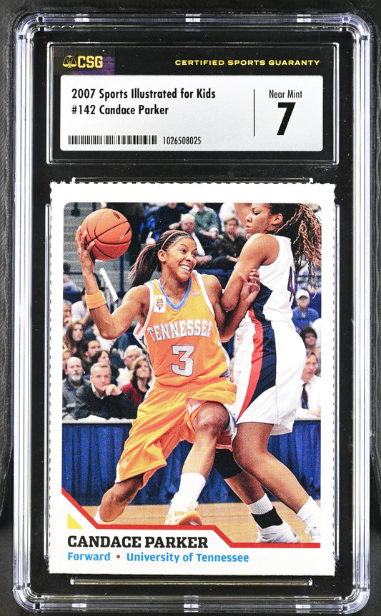 Candace Parker Tennessee Volunteers 2007 Sports Illustrated for Kids Rookie Card CSG graded 7 NrMt - AutographsForSale.com