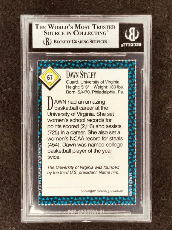 Dawn Staley signed Virginia Cavaliers 1992 SI for Kids RC BAS slabbed - AutographsForSale.com