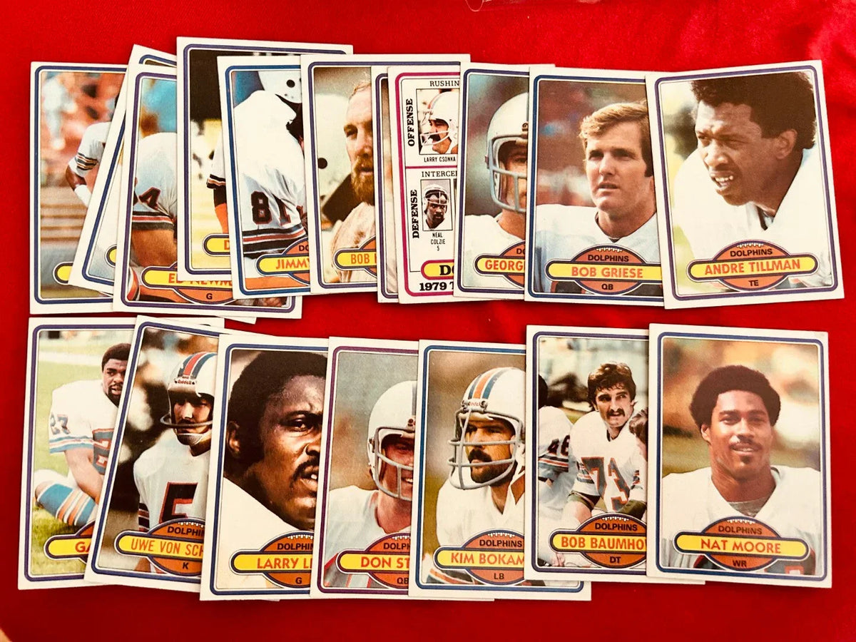 Dolphins 1980 Topps partial team set Bob Griese Larry Csonka Kim Bokamper RC - AutographsForSale.com