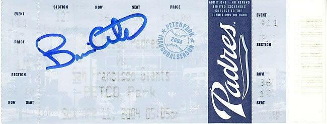 Brian Giles autographed first triple at Petco Park 2004 San Diego Padres ticket MLB hologram - AutographsForSale.com