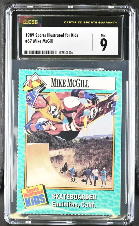 Mike Mcgill 1989 SI for Kids skateboarding Rookie Card CSG 9 MT - AutographsForSale.com