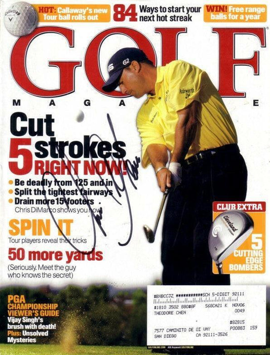 Chris DiMarco autographed golf magazine cover - AutographsForSale.com