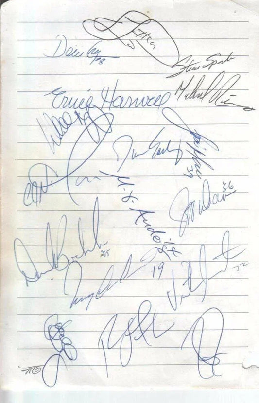 2001 Detroit Tigers Philadelphia Phillies team signed album page Ernie Harwell Jose Lima Bobby Abreu - AutographsForSale.com