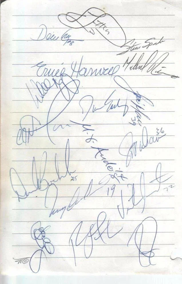 2001 Detroit Tigers Philadelphia Phillies team signed album page Ernie Harwell Jose Lima Bobby Abreu - AutographsForSale.com
