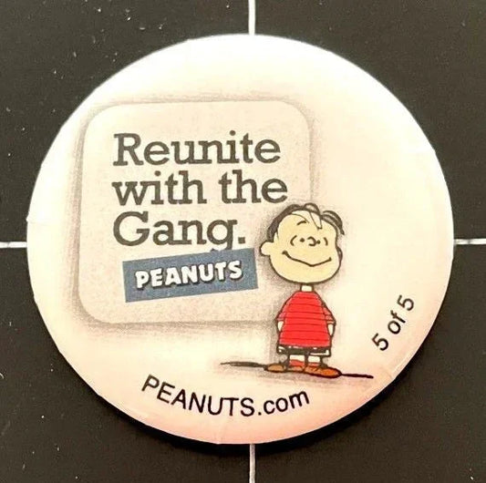 Linus Peanuts Reunite w/ Gang 2011 SDCC button pin 5/5 - AutographsForSale.com