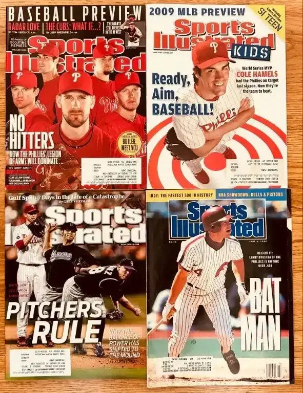 4 Phillies Sports Illustrated & SI for Kids magazines Roy Halladay Cole Hamels Len Dykstra - AutographsForSale.com