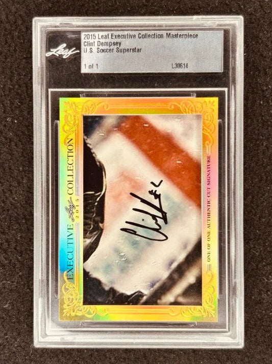 Clint Dempsey 2015 Leaf Masterpiece Cut Signature certified autograph card 1/1 PSA/DNA USMNT - AutographsForSale.com
