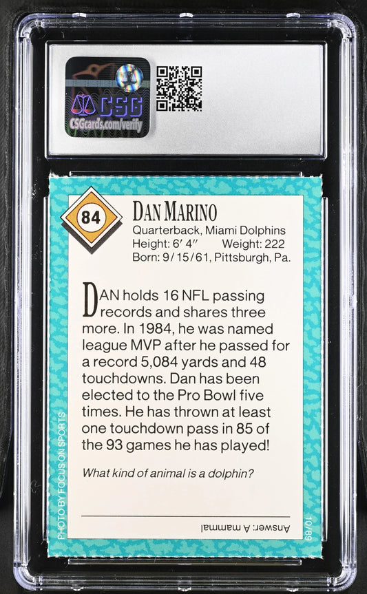 Dan Marino Miami Dolphins 1989 Sports Illustrated for Kids card CSG graded 8.5 - AutographsForSale.com