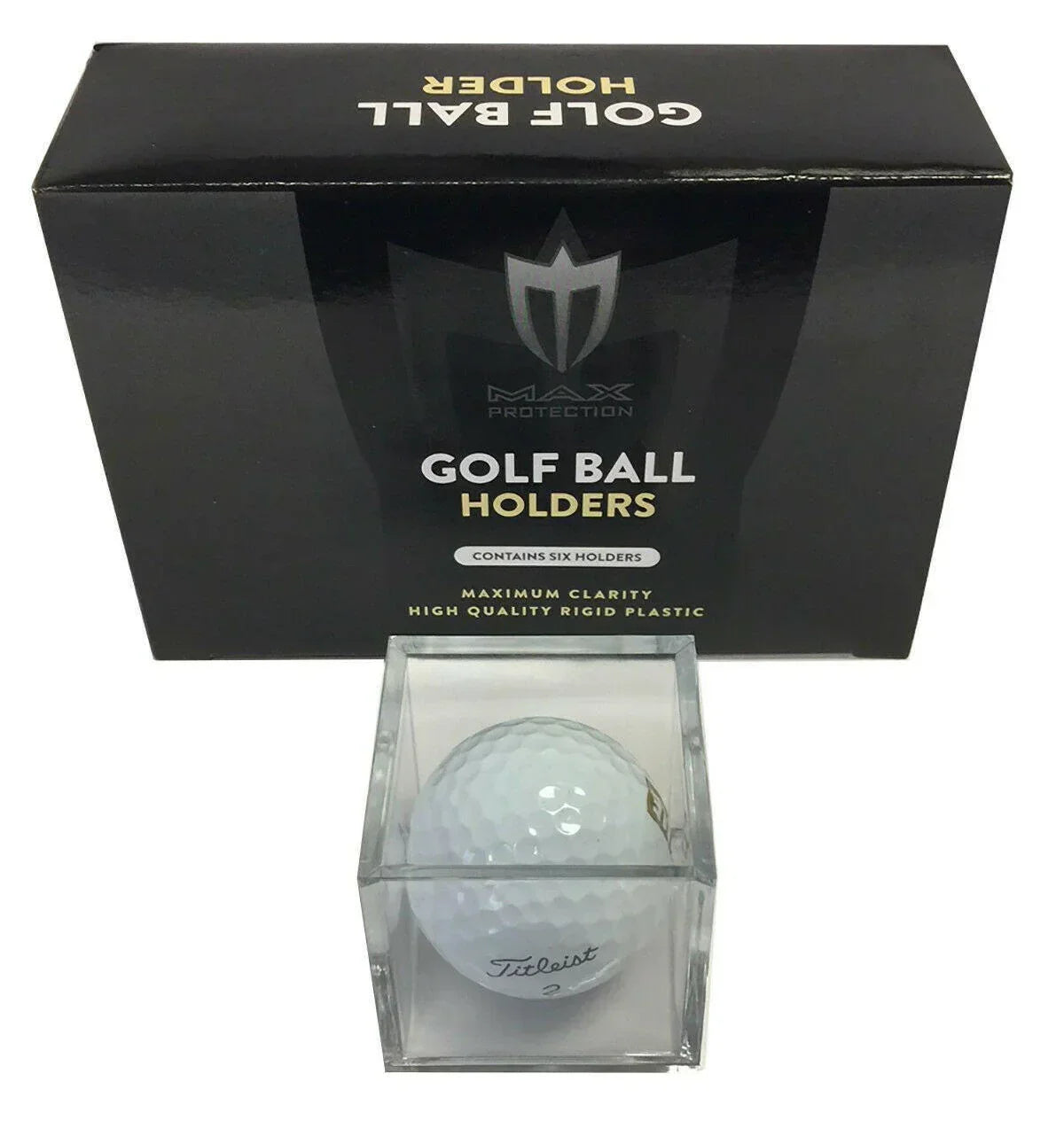 Golf ball plastic cube display case holders (box of 6) - AutographsForSale.com